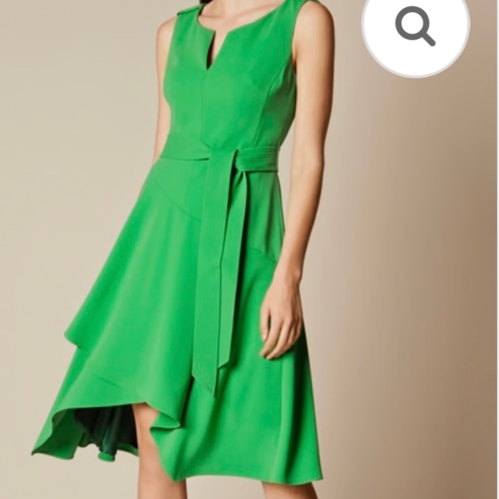 Karen Millen Kelly green fluid day dress size 6 NWOT